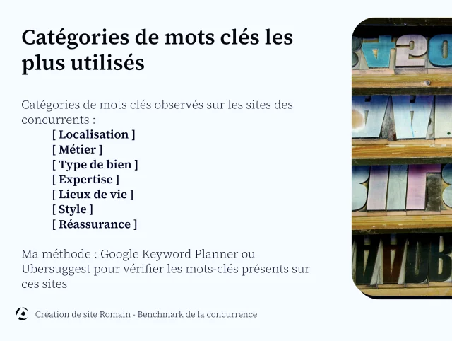 Mots clés les plus utilisés dans son secteur concurrentiel