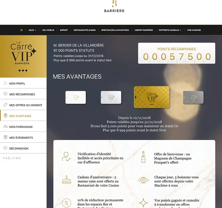 Barrière – Compte client