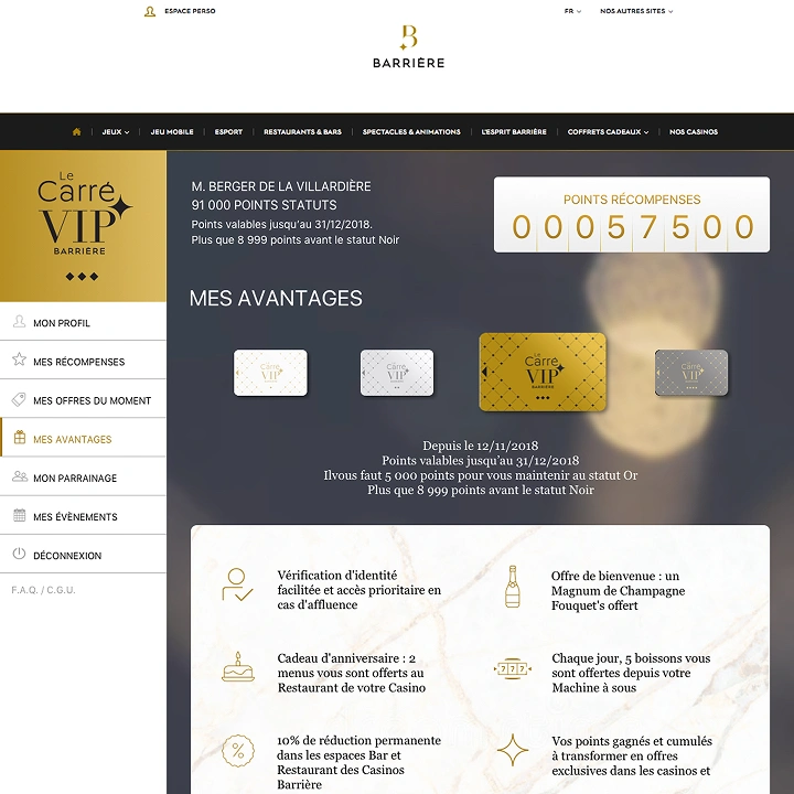 Barrière – Compte client