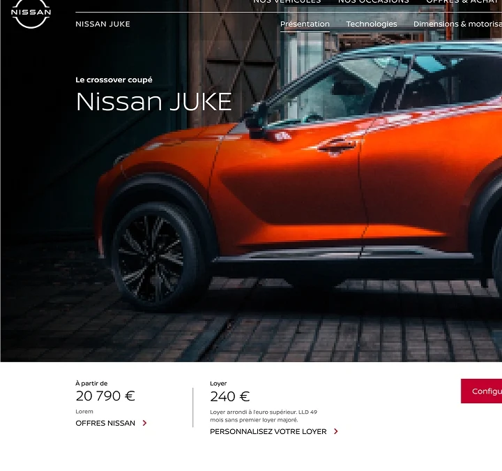 Nissan – Pages produits